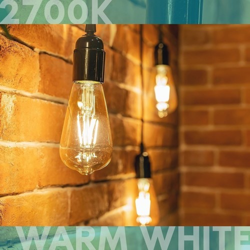 Luxrite LED Edison Bulb 8W=75W ST19 ST58 2700K 800LM Dimmable Damp Rated E26 4PK - Picture 2 of 7