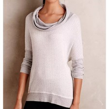 Anthropologie Saturday Sunday Waffle Cowlneck Pullover Top Small
