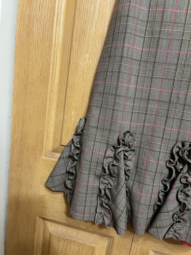 Helena Neiman Marcus Y2K Dress Pink Brown Plaid Wool Blend Girls' 12 VTG - Picture 3 of 9