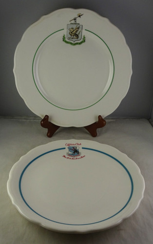 2 Vintage Restaurant Ware Plates - MacDill AFB Officer's Club + Drake Hotel