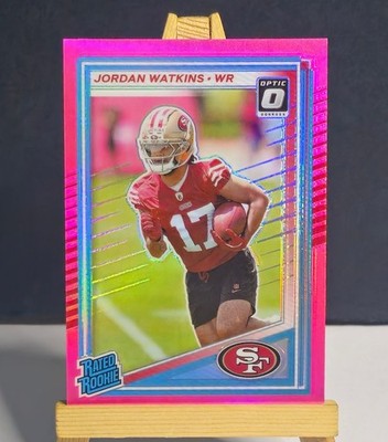 2025 Donruss #356 Jordan Watkins RC PINK HOLO OPTIC PREVIEW 49ers Rated Rookie