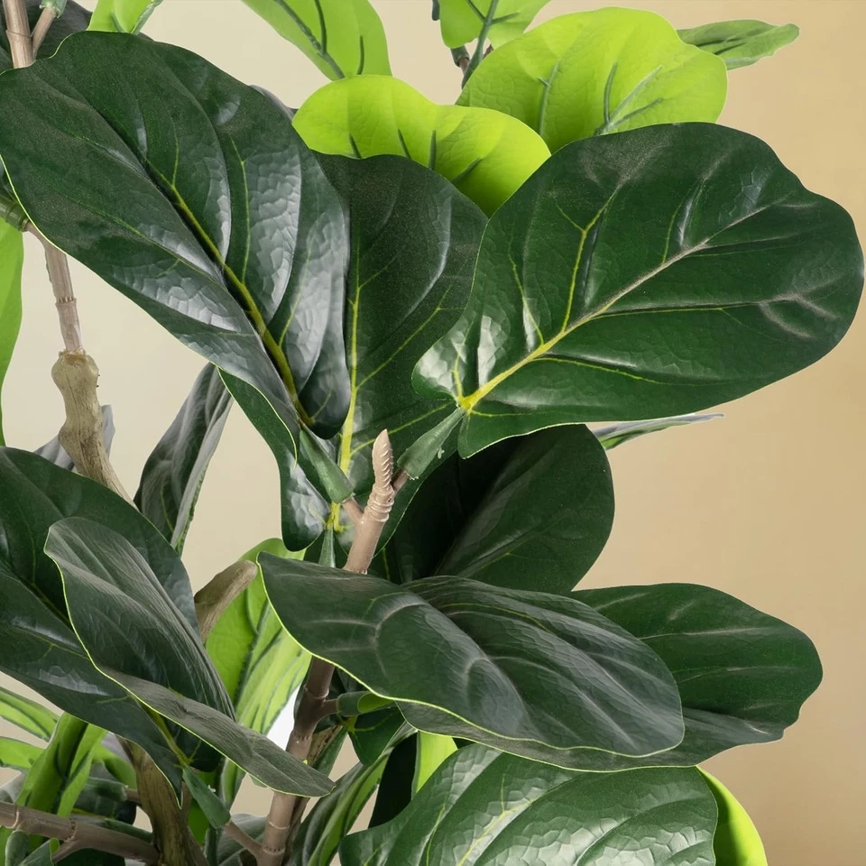 Hoja de violín artificial higuera, planta de ficus lirata sintética de 5 pies árbol falso alto Foto 4 de 4