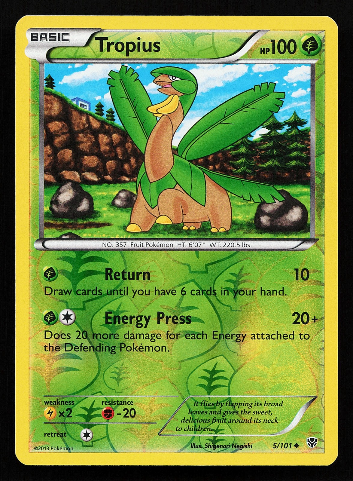 Tropius 5/101 Reverse Holo Plasma Blast Pokémon Card