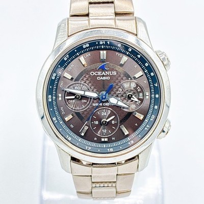 [16.5cm Wrist] Rare Brown Dial Casio Oceanus OCW-30 Solar Radio Excellent