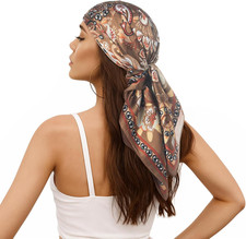 Women Head Hair Scarf Like Satin Silk Scarf Sleeping Hair Wrapping Night 27.5"