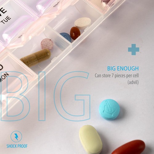 - Pill Organizer 4 Times a Day (2 Pack), Weekly Medicine Box with Morning, No... - Picture 5 of 9