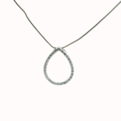 Sterling Silver Diamond Loop Necklace