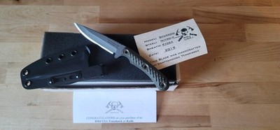 RMJ Sparrow Knife Nitro-V Blade Dirty Olive w/Sheath & Ulticlip 