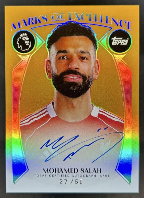 2026-27 Topps Mohamed Salah Marks of Excellence Auto Gold Rainbow Foil #/50