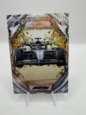 Topps 2025 Chrome F1 Diamond 75th George Russell Serial #32/50 Mercedes