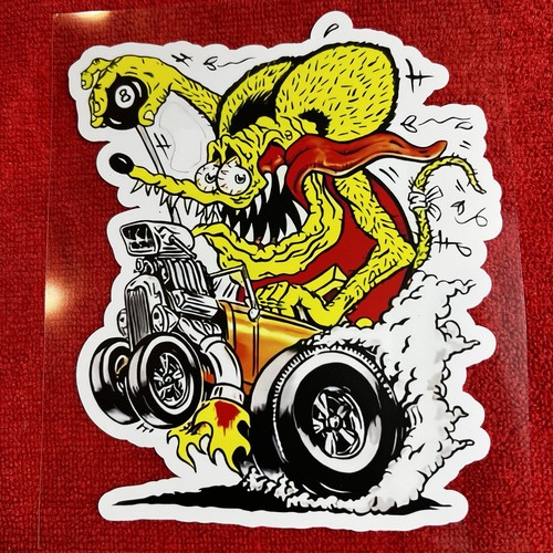 π₯ LG 6β Rat Fink Die-Cut Sticker Cross Ed Big Daddy Roth Hot Rod Art Car Truck - Picture 9 of 10