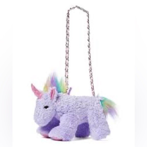 Toby 11inch purple plush glitter rainbow unicorn purse horse