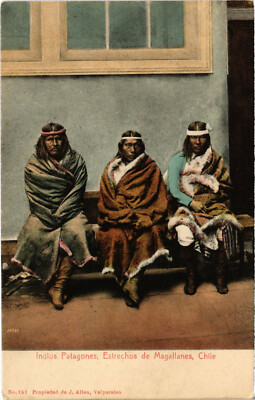PC CHILE, PATAGONISCHE INDIANER, STRAßE von MAGELLAES, Postkarte (b22195)