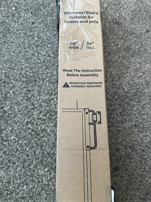 Cumbor  Retractable Baby/Dog Gate, 34''iTall, Extends up to 55''/76''  Wide