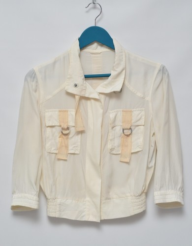 FENDI Roma Luxury Women's Beige Silk Light Jacket Size 36 Made in Italy - Picture 2 of 12