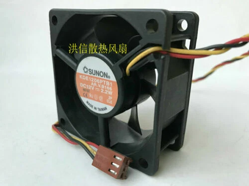 1pcs SUNON KDE1206PTB1 fan DC12V 2.2W 60*60*25MM 3pin cooling fan - Image 3 of 4