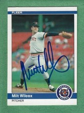 1984 FLEER #93 MILT WILCOX SIGNED AUTOGRAPHED DETROIT TIGERS WORLD CHAMPIONS