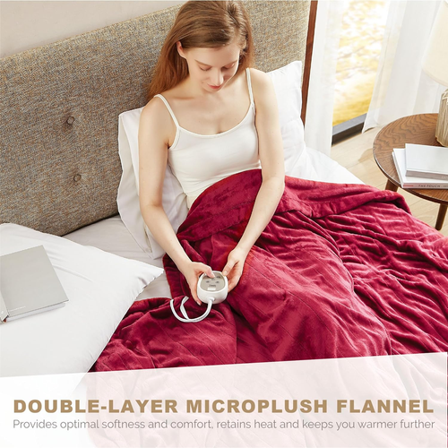 California King Electric Blanket with Dual Controls, Heated Blanket for