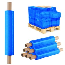 Blue Pre Stretch Power Pallet Wrap 400mm x 800m 9mu 2Kg Rolls Industrial Grade