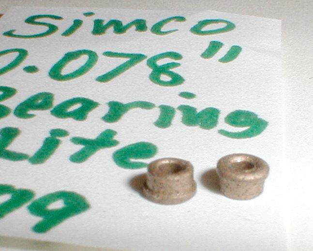 Oilite Brass Bearings for 16D Mabuchi Slot Car Motor .078" SIMCO 719 NOS 1 PairA