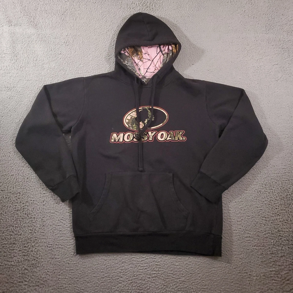 Mossy Oak Hoodie Womens Large Black Solid Pullover Casual Camouflage Logo |  eBay