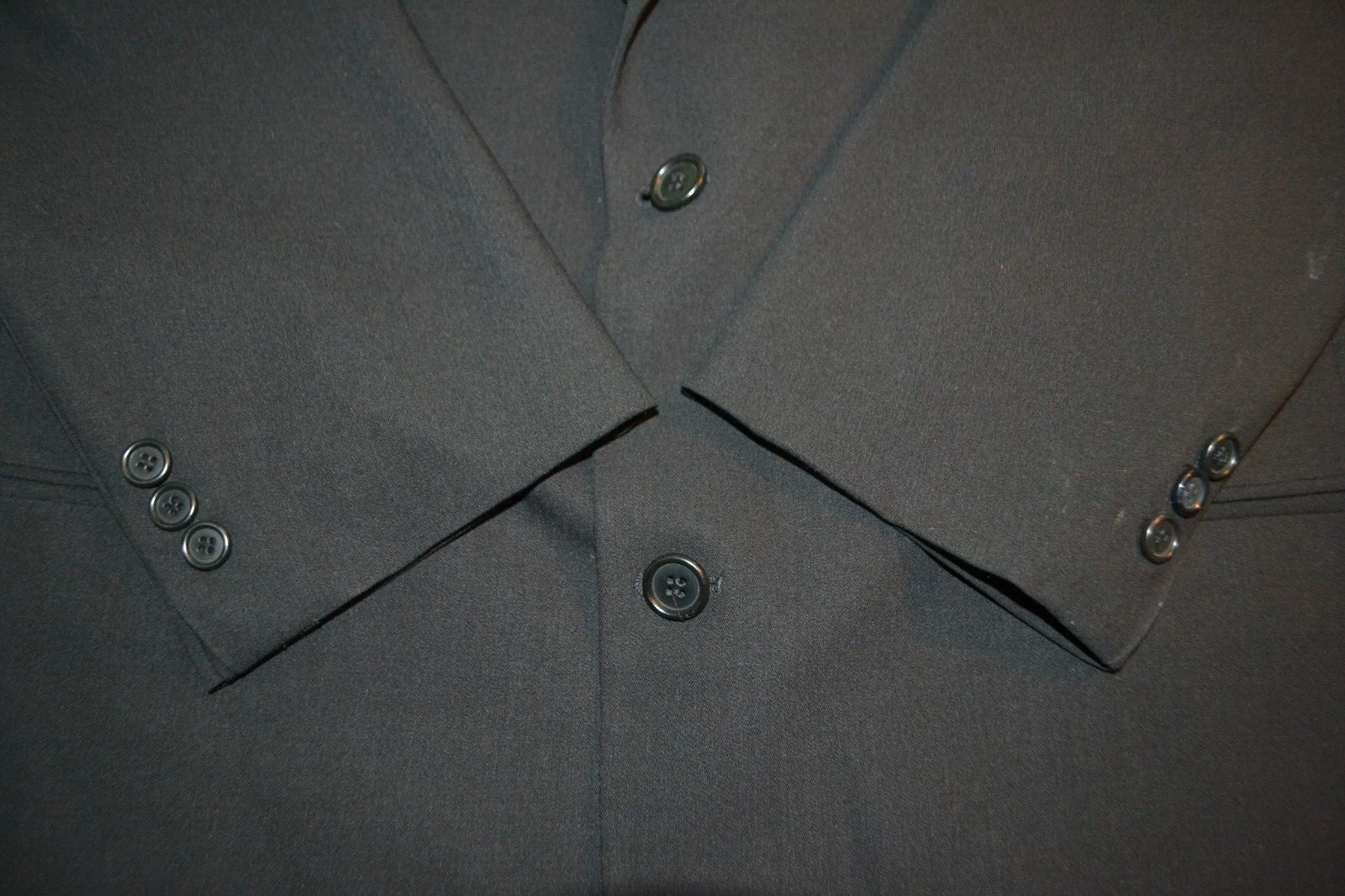 Hugo Boss Men Natural Stretch Black 2 Front Button Sports Coat Sz 44L thumbnail 8