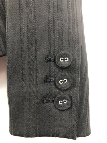 Apt 9 Black PINSTRIPE V-Neck Lined BLAZER Jacket Pockets PETITE MEDIUM (J14) - Picture 5 of 10