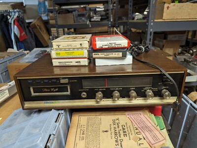 Vintage Woodgrain Electrophonic Model T-4200 Japan 8-Track Player Stereo System