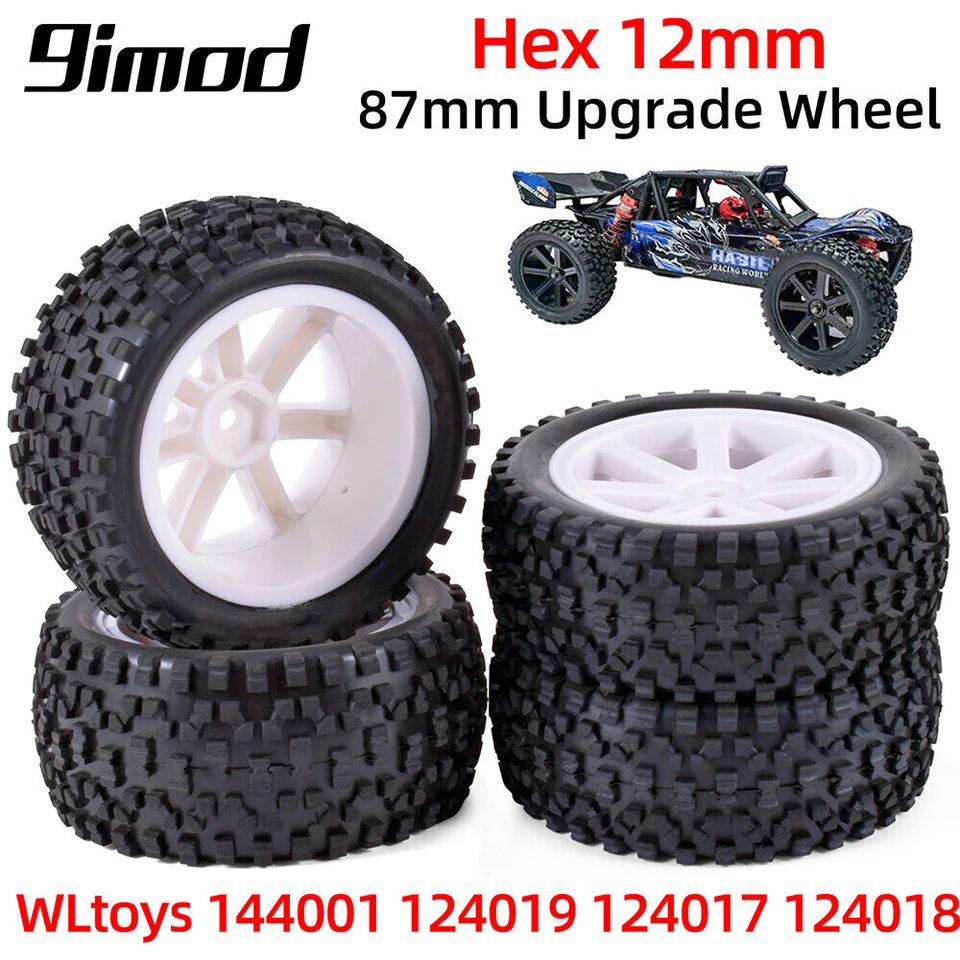 RC Car Wheels 1/10 Reifen 12mm Sechskant für WLtoys 144001 124019 12428 124017 - Bild 3 von 4