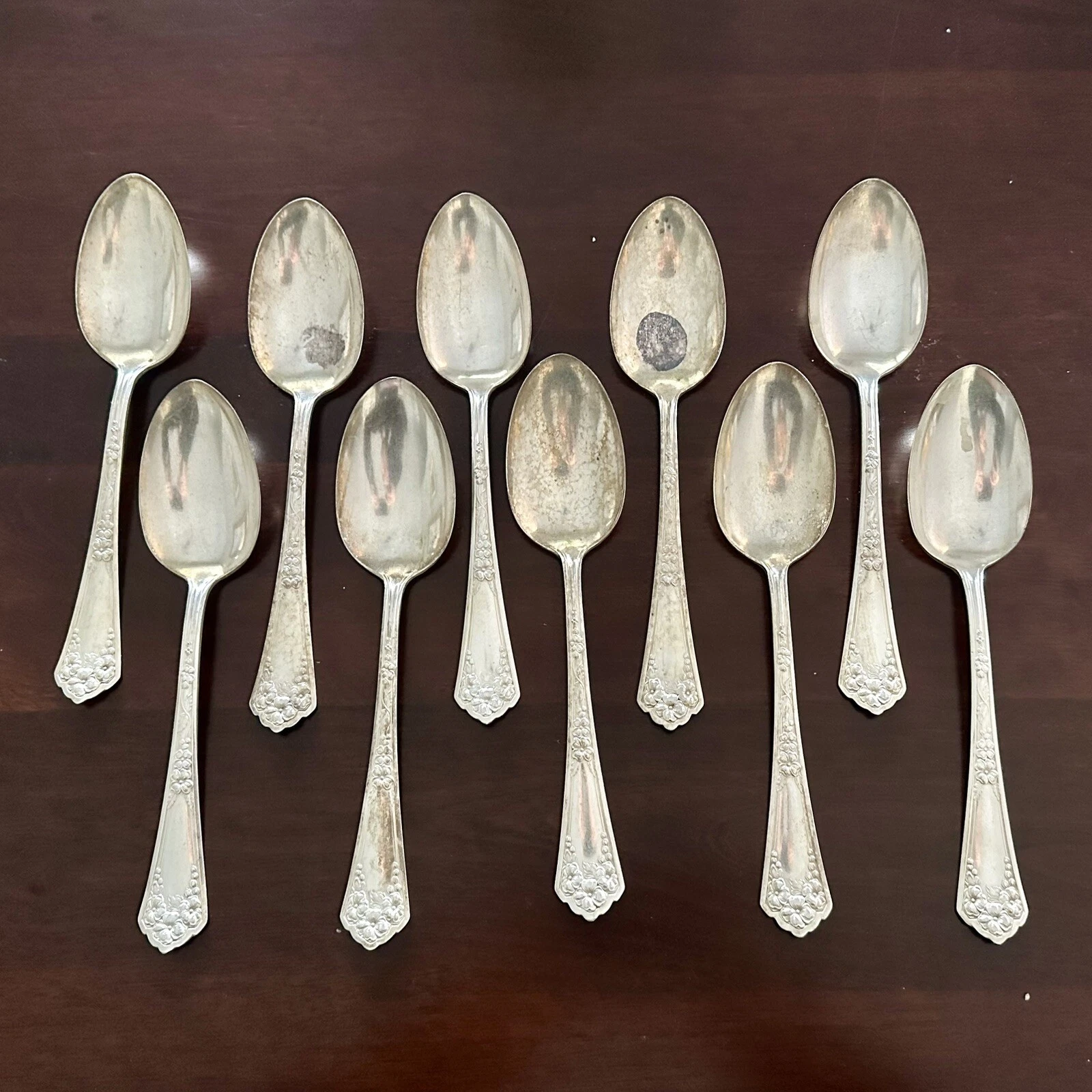 Antique WM Rogers & Son Original Serving Spoons (Set of 10) Vintage