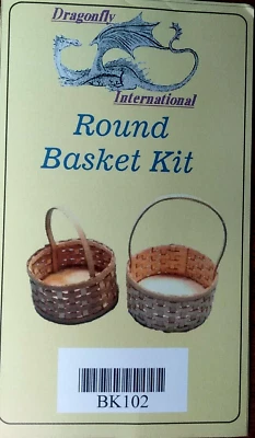 DRAGONFLY INTERNATIONAL Dollhouse Miniature One Round Hand Woven Basket Kit 1:12 Scale