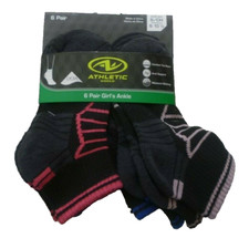 Girls New 6 pair Ankle Socks shoe size 6-10 1/2 Assorted