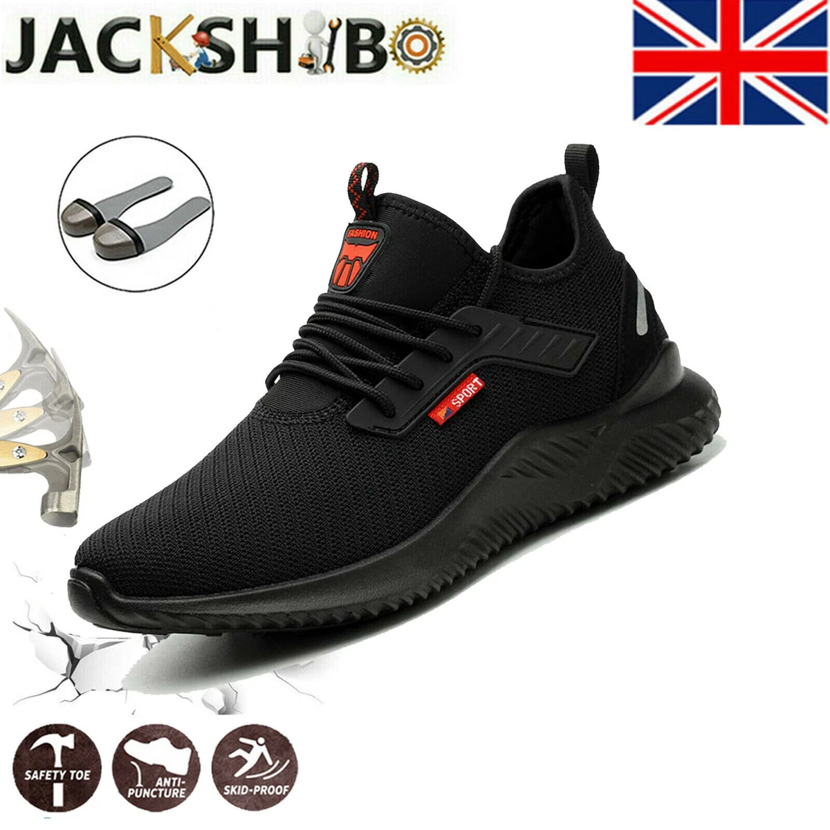 High top steel shop toe sneakers