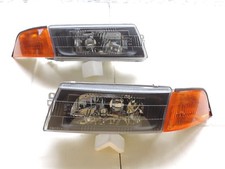 1998-2001 Mitsubishi Lancer Evo 5 6 Chromeblack Headlight Amber Corner Light
