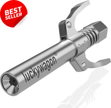 Grease Gun Coupler Extra Long High Pressure 10,000 PSI Quick Locking Release