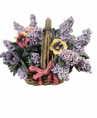 Music Box Ardleigh Elliott Basket Bouquet Collection  Pansies  Lena Liu #10015A