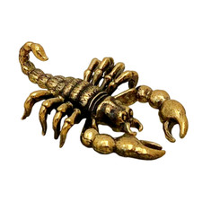 Statuina animale zodiaco scorpione re scorpione piccola ottone oro insetto statua 