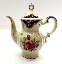Vintage MITTERTEICH COFFEE POT 10.5" Bavaria Germany w/ Purple Floral Pattern