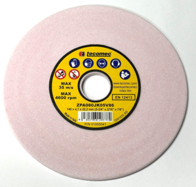 TECOMEC ''Premium Corundum Vitrified'' GRINDING WHEEL 5-3/4'' x 7/8'' x 3/16''