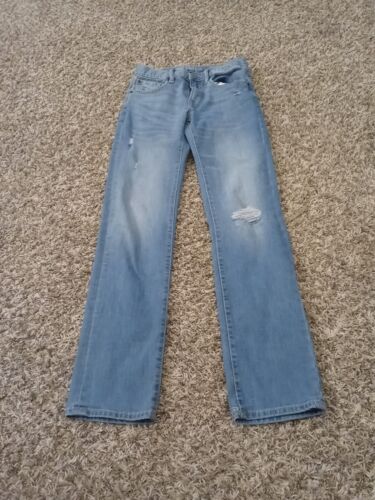Gap Jeans Boys Youth 16 Distressed Slim Straight Medium Wash Adjustable Waist - Imagen 1 de 10