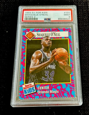 shaquille o'neal rare cards SHAQ ROOKIE MINT SI FOR KIDS 1992-93 ORLANDO MAGIC PSA 9 SHAQUILLE O'NEAL ROOKIE CARD Shaq