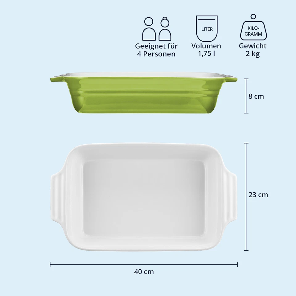 Moderne Auflaufform aus Keramik-Steingut für leckere Mahlzeiten - Bild 3 von 4