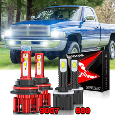For Dodge Ram 1500 2500 3500 1994-2001 6000K Led Headlight Fog Light Bulbs Kit