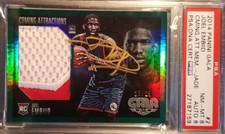 2014-15 Joel Embiid RC Panini GALA JADE GOLD AUTO Jersey #25/25 PSA NM-MT 8