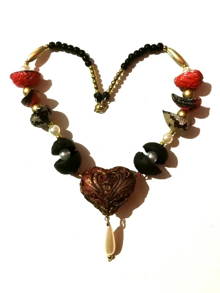 роскошные ювелирные изделия ожерелье винтажный стиль подвеска женщина антикварные аксессуары деревянный нагрудник - Изображение 2 из 4