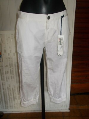 Pantalon Court (pantacourt) Killah Rio - Taille 40 - Coton Blanc Bas Resserré