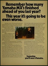 Yamaha Motocross Lightweight Bikes MX 250 175 100 Vintage Print Ad 1973