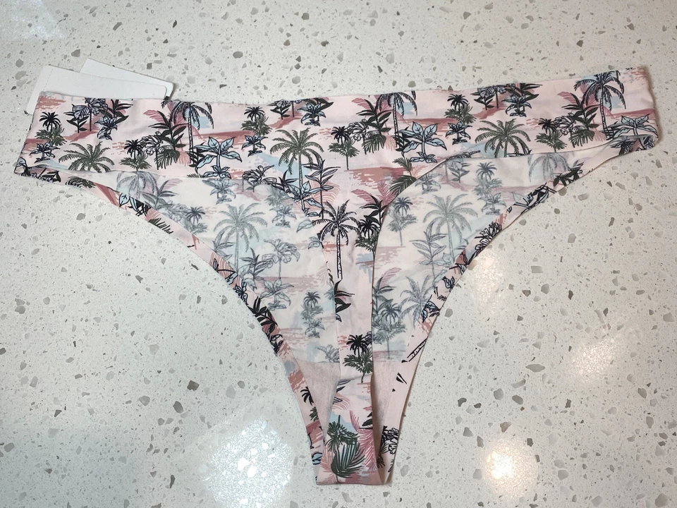 Honeydew womens panty thong pink palm size XL - Image 2 of 3