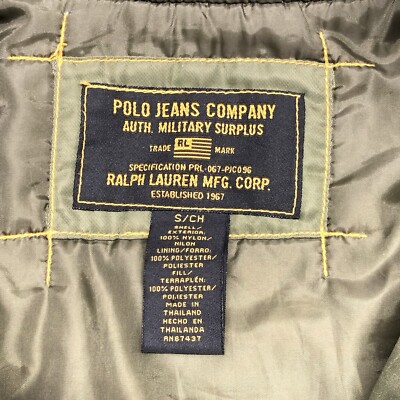 VTG Ralph Lauren Polo 67 Jeans Co Bomber Jacket Military