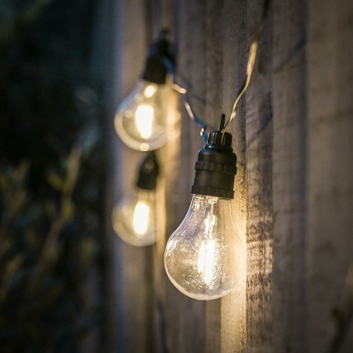 4.5m Battery Clear Festoon LED Filament Outdoor Garden String Fairy Timer Lights - Picture 8 of 12